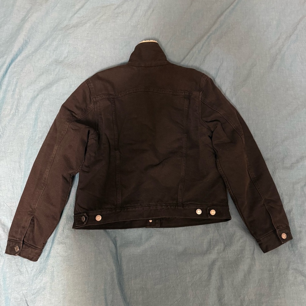 GAP Black Denim Sherpa lined Jacket - Picture 7 of 9